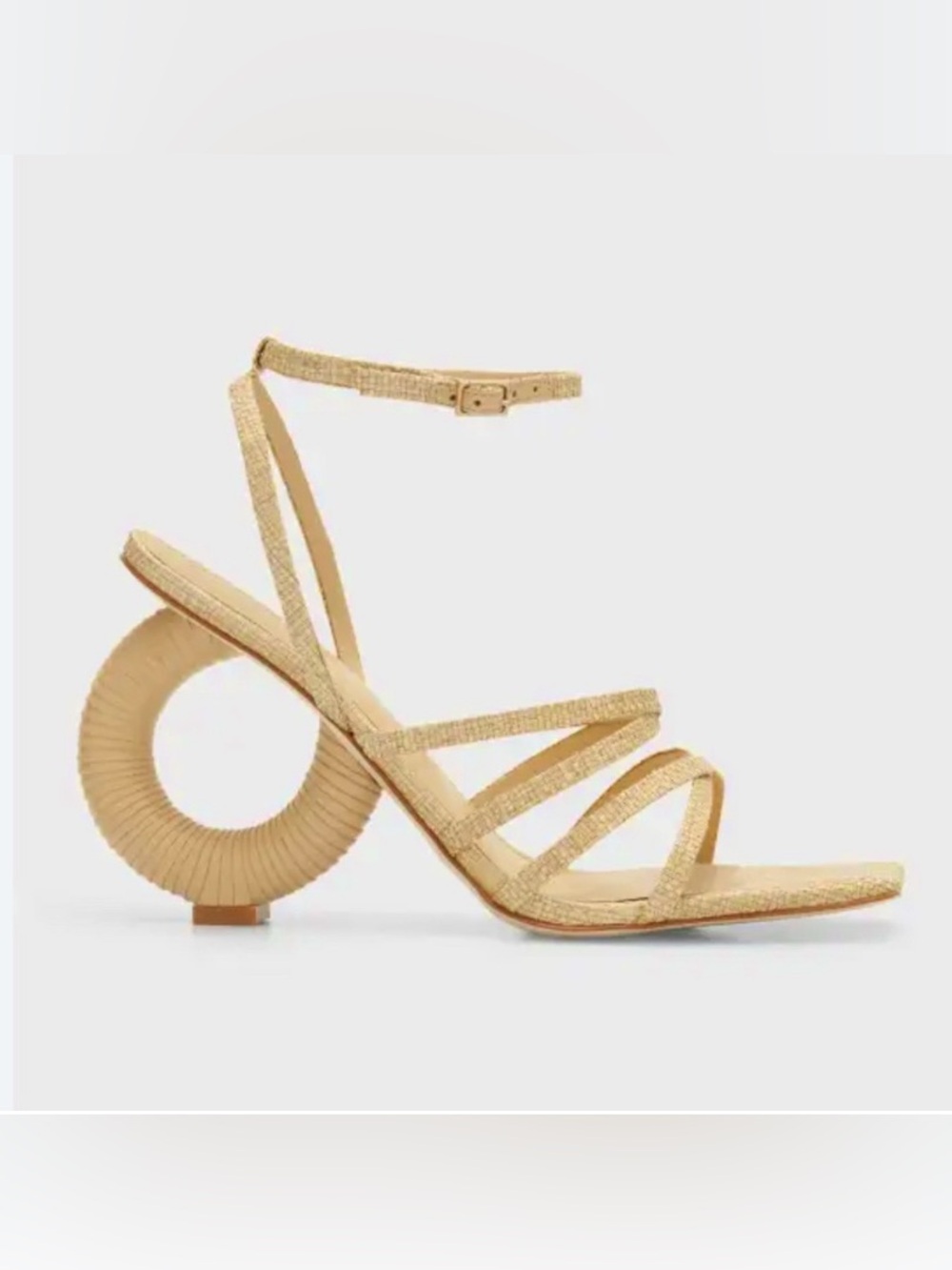 Cult Gaia Asha Strappy Circle Heel Sandals Womenโs Size EU37/US6 Preowned